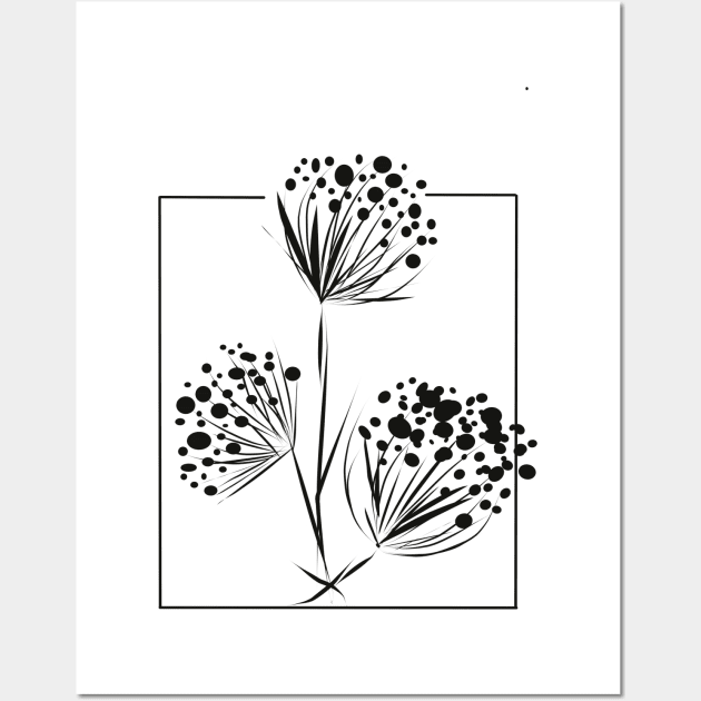 Black white floral Wall Art by ArtKsenia